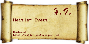 Heitler Ivett névjegykártya